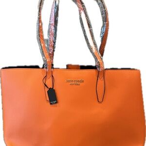 NWT Kate Spade Orange Structured Tote with Luxurious Leather